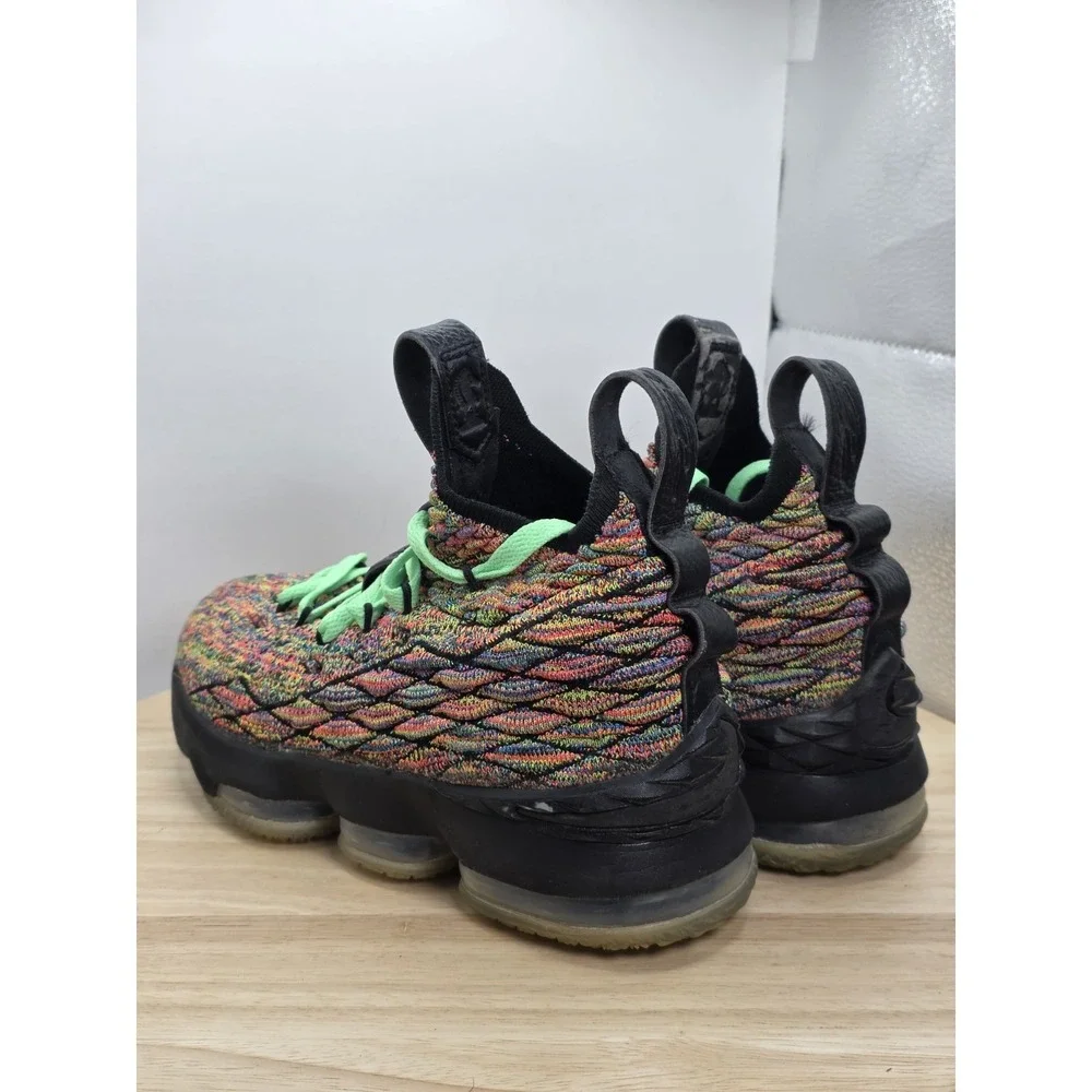 Youth Size 4Y Nike LeBron 15 Shoes Multicolor Flyknit Basketball 922811-901 Rare - Picture 7 of 9
